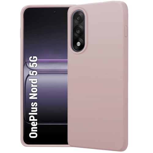 Image of LIRAMARK Liquid Silicone Soft Back Cover Case for OnePlus Nord 5 5G| Soft Micro-Fibre Lining Inside | Camera Protection Bump (Pink)