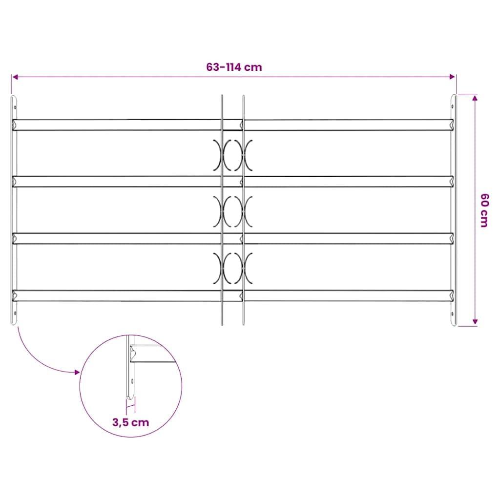 Grille de Fenêtre, Grille Défense de Protection Barre de Sécurité Réglable et 4 barres 700-1050 mm