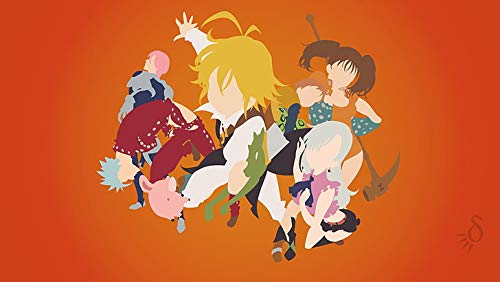 Nanatsu No Taizai Meliodas Ban Elizabeth Liones Matte Finish Paper Print Poster 12 x 18 inch (Multicolor)