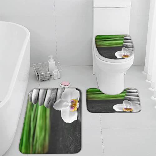 Badematten Set 3D 40x60 Zen absorbierend 3-teiliges Badezimmerteppich-Set maschinenwaschbare weich badteppich schnell…