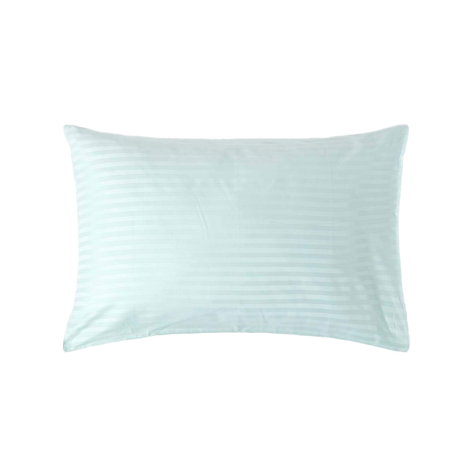 HOMESCAPES Blue Pure Egyptian Cotton Pillowcase Standard Size 330 TC 500 Thread Count Percale Equivalent Satin Stripe Housewife Pillow Case Pack of 4