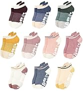 Auranso Baby Non Slip Ankle Socks 10 Pack Toddlers Boys Girls Grip Socks 1-7 Y