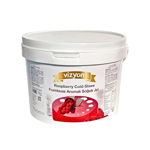 Vizyon Raspberry Cold Glaze – Ready-to-Use Cake Glaze, Raspberry Flavor, 15.4 lb