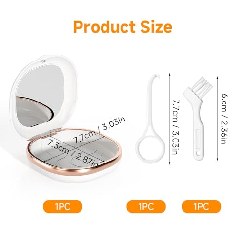 Zahnspangendose, Zahnschiene Box mit Spiegel Spangendose Zahnspangenbox mit Entnahmewerkzeugen Bürste Knirscherschiene Box Case für Invisalign Kieferorthopädische Unsichtbare Zahnspange Halterung