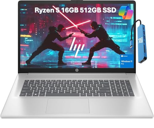 HP 17.3 Ryzen 5 Laptop 16GB RAM 512GB SSD