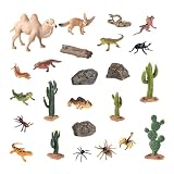 Wüstentierfiguren - 4 Stück Pflanzen Spielzeug Modell, Tierfiguren Wohnkultur, Realistische Miniatur-Wüsten-Spielzeuge Landschaft Für Mädchen Schlafsaal