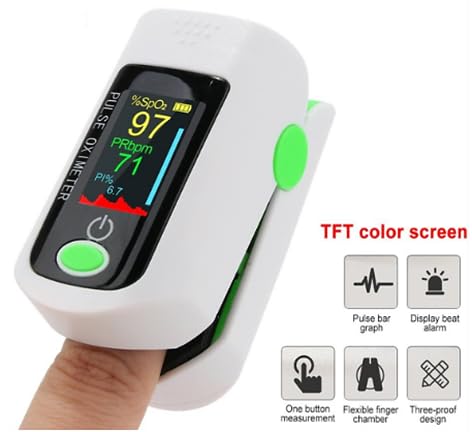 X1805P Fingertip Pulse Oximeter Blood Oxygen (O2) Saturation Monitor Pulse Ox w/Plethysmograph and Perfusion Index (PI) For Sports or Aviation Use - Thumbnail 5