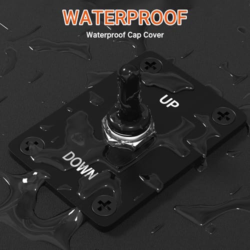 Image of RVBOATPAT Momentary Toggle Switch 12V 30A, 3 Pin SPDT (ON)-Off-(ON) Waterproof Toggle Switch with Up Down Mounting Panel for Marine Boat Auto Winch
