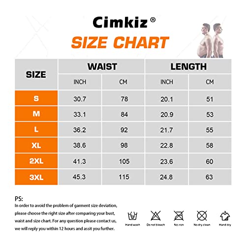 Cimkiz Men's Sauna Sweat Slimming Shorts Neoprene Exercise Pants For Workout Sweat Body Shaper (Black, Small) #TOP4