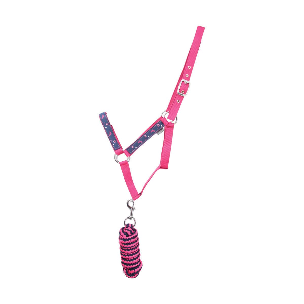 Hy Equestrian Sabrina Horse Head Collar And Lead Rope Set Navy And By Little Rider - Pony Pink Small