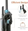 Amazon Basics Aspiradora vertical sin bolsa para alfombras y pisos duros, filtro lavable, herramientas para rincones y tapicería, mango desmontable, ligera, depósito de 1.7L, cable de 25 pies, negro/blanco 4