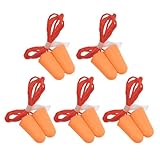 5 Paar Schaumstoff-Ohrstöpsel, Gehörschutz, Geräuschunterdrückung, weiche Ohrstöpsel mit Umhängeband, für Arbeit, Studium, Schlafbau