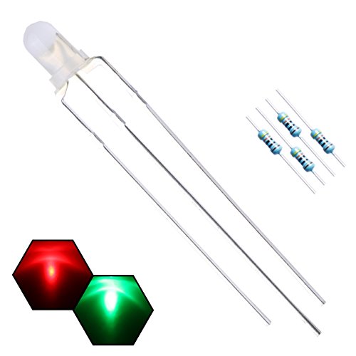 EDGELEC 100pcs 3mm Red & Green Lights Bi-Color LED Diodes