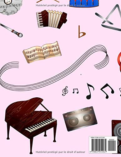 Cahier de musique pour enfants: Carnet de musique licorne pour les filles, Un carnet de 100 pages de