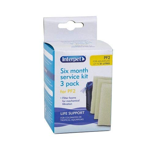 Interpet Replacement Plain Foams for the PF2 Power Filter, 6 Month (3 Pieces)