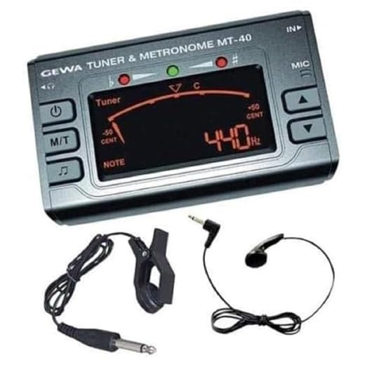 GEWA MT-40 Sintonizzatore/Metronomo - Funzione 3-in-1, Calibrabile, Versatile