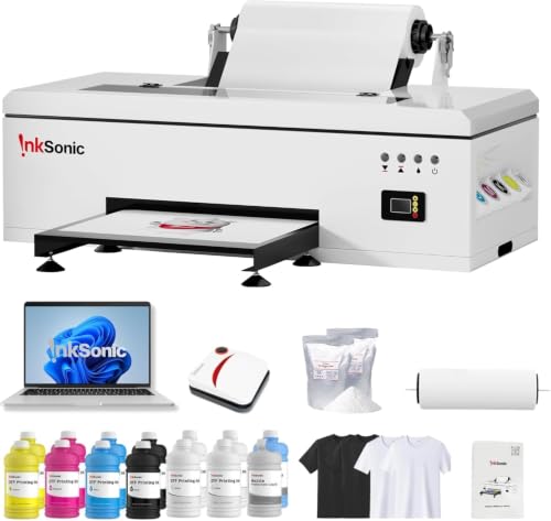 Image of InkSonic 13 inch R1390 DTF Printer T-shirt Printing Machine with Laptop, A3 Print Width Apparel Printer with White Ink Circulation & Auto Clean, Easy to Start Kit with 24 /7 Support for Smal Business, C13