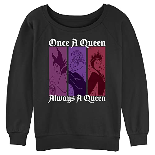 Disney Women's Villains Queen Color Junior's Raglan Pullover with Coverstitch