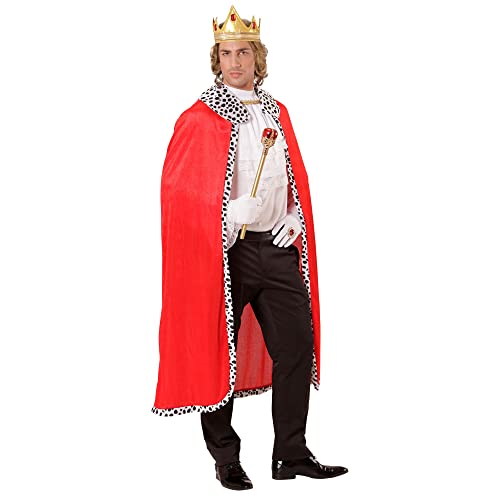 Widmann 00098 - Cape avec couronne, 120 cm, pour se déguiser en roi et en prince, pour le carnaval et les fêtes à thème