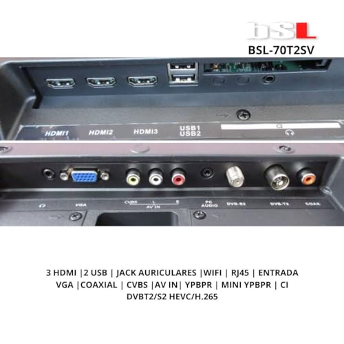 BSL-70T2SV VIDAA Smart-TV, 178 cm (70 Zoll), WLAN, RJ45, UHD-Auflösung 3840 x 2160p, USB, DVBT2/S2/C, kompatibel mit Youtube, Netflix, Disney +, Dazn, Prime | HDMI – Bild 5