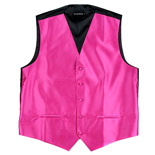 BUYYOURTIES Mens Formal Satin Solid Color Satin Tuxedo Formal Vest Only