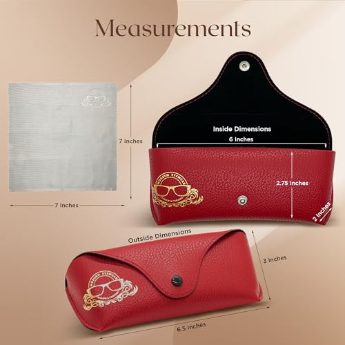 Image of Leather Glasses Case - Slim Glasses Case for Men and Women - Portable Sunglasses Case