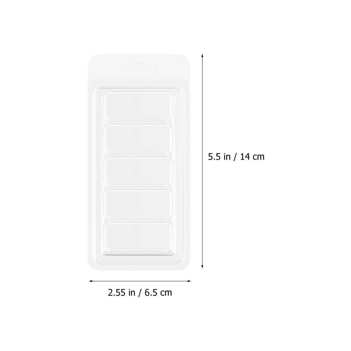 Moldes para Derretir Cera Transparente de 5 Compartimentos, Recipientes Vacíos de PC para Hacer Velas DIY en Casa Diseño Multi-rejilla, Pack de 100 Unidades