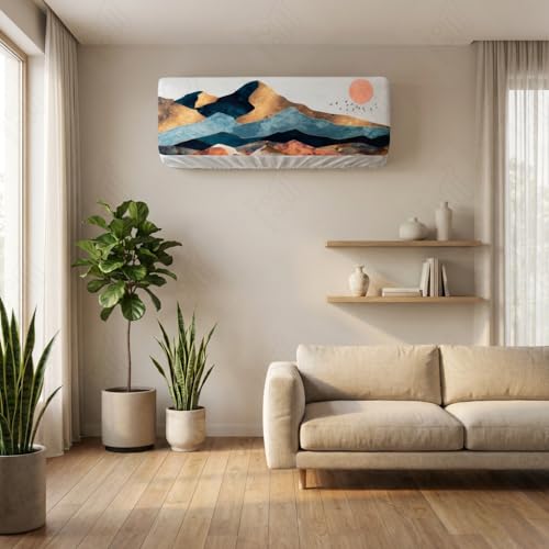 Image of Split AC Cover 1 ton, 1.5 ton to 2 Ton |Designer Digital Print Indoor AC Dust Cover | Stretchable Lycra Fabric | 38x12x9 Inch | Washable Polyester AC Indoor Unit Cover | Dust Dirt Resistant