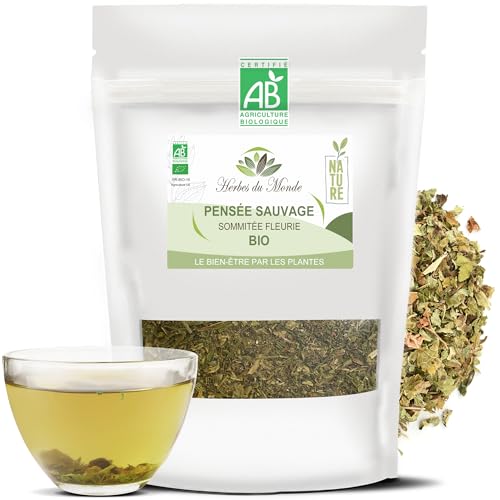 Herbes du Monde - Tisane Pensée Sauvage BIO - Sommité fleurie coupée - Infusion Détox et Digestive Organic - 1 sachet de 50g Certifiée AB