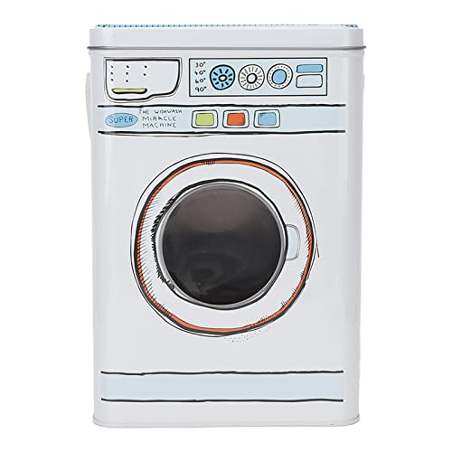Recipiente para Detergente para Ropa, Recipiente para Polvo para Ropa con Tragaluz Transparente, Bote de Hojalata de Gran Capacidad, Caja de Metal para Polvo para Ropa para