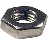 18-8 Stainless Steel Hex Jam Nut, Plain Finish, ASME B18.2.2, Left Hand Thread, 1/2'-20 Thread Size,...