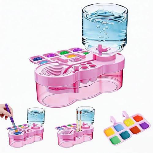 Paint Brush Cleaner Tool - Brush Washer Painting Station Paintbrush Cleaners Water Dispenser Circulation Art Acrylic Cleaning Watercolor Rinser for Kids Adult Artist
