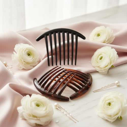 Set de 3 peines laterales para cabello negro y marrón miniatura 4