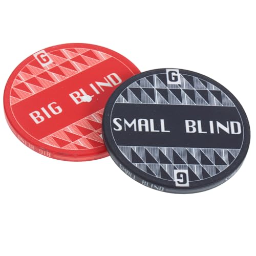 KOMBIUDA 2Pcs Ceramic Poker Blind Tokens for Hold Blinds Dealer Buttons Poker Game Accessory for Parties and Gatherings
