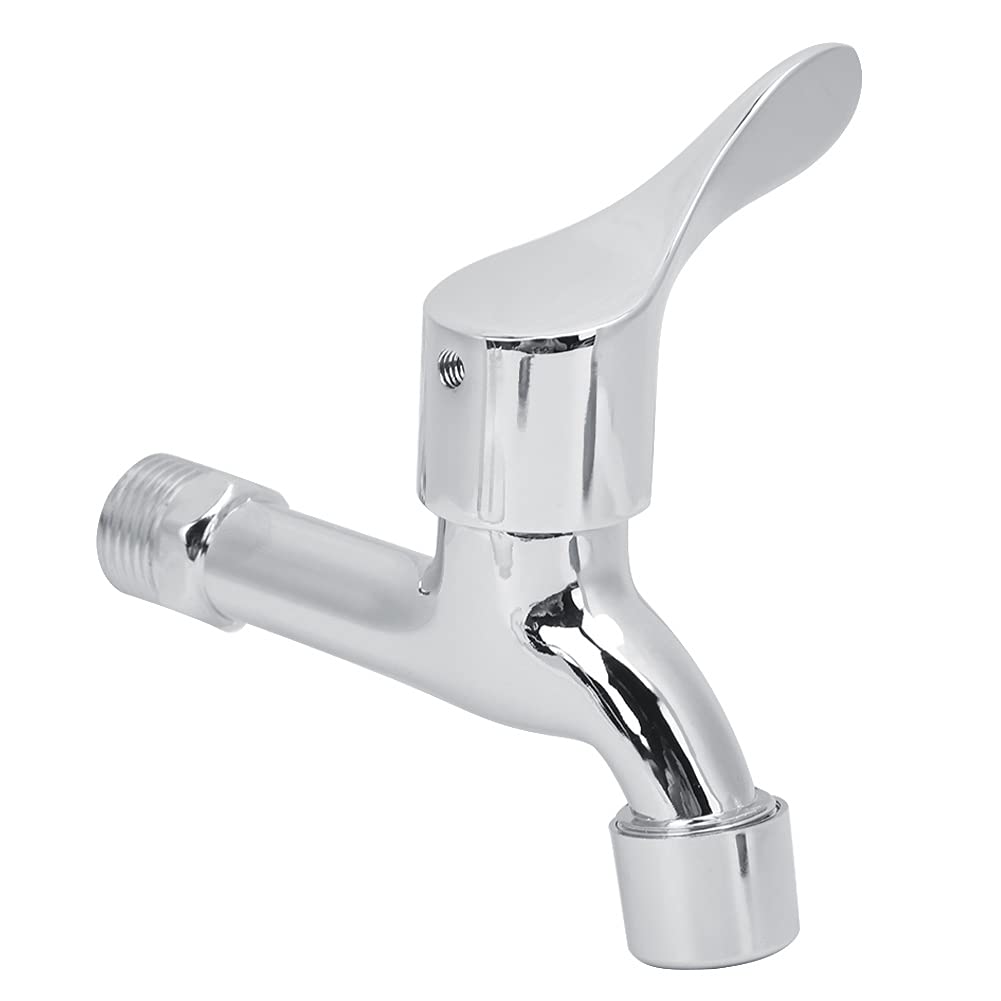 Water Tap G1 2in Zinc Alloy Chrome Plated Single Cold Water Sink Water Tap Bathroom Faucet Lavatory Washbasin — view 9