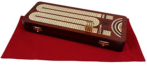 Tablero de Cribbage Plegable 14" Bloodwood y Maple miniatura 6