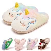 Guyarns Kids Slippers for Girls,Unisex Toddler Boys Slippers Christmas House Plush Warm Bedroom Shoes Indoor(Unicorn,11/11.5 UK Child)