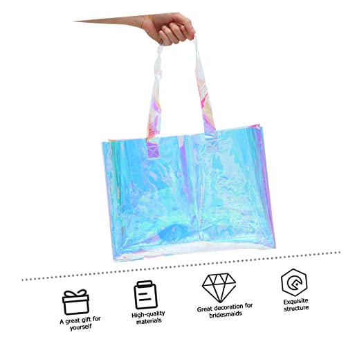 2pcs Beach Bag Tote Pouch Large Capacity Bags Safe Pvc Plastic Multi-functional for Shopping Fashion2