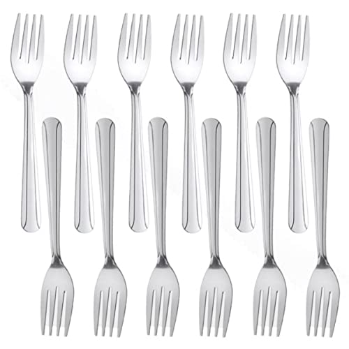 TrueCraftware-Set of 12 Stainless Steel Domilion Heavy Salad Fork- Stainless Steel Silverware Flatware Cutlery Kitchen Tableware Set for Home and Restaurant Flatware Forks Salad Fork Cake Dessert