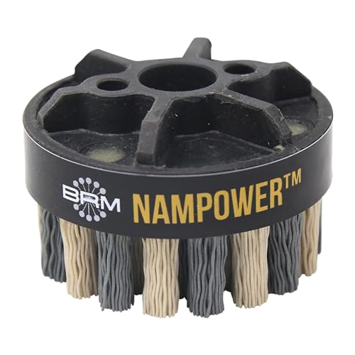 Image of Brush Research ADD6018320 Nampower Dot Style Abrasive Disc Brush, Combination Silicon Carbide /Ceramic Filament, 60mm Diameter, 18mm Bristle Length, 320 Grit (Pack of 1)