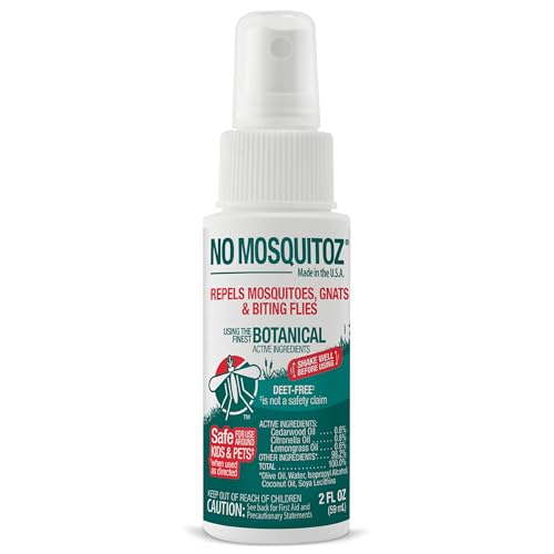 No Mosquitoz Botanical Insect Repellent DEET-Free Made with Natural Essential Oils Non-Greasy Formula Made in the USA Woodsy Scent 2 Ounce Spray Bottle