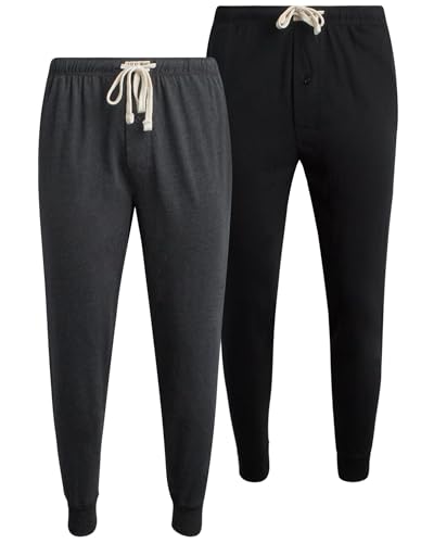 Lucky Brand Mens Pajama Pants – 2 Pack Micro Suede Knit Bottom Joggers for Men with Side Pocket - Mens Lounge Pants (S-XL)