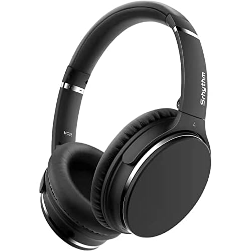 Srhythm NC25 Casque Bluetooth sans Fil Reducteur de Bruit Active, 50H Autonomie et Charge Rapide, Ecouteurs Connexion à 2 Appareils, Très léger avec Micro, Mode Transparence et Jeu, Mémoire de Forme