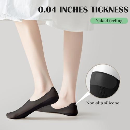 6 Pairs Ice Silk No Show Socks for Women, Invisible Low Cut Liner Breathable Non-Slip Socks for Flats Loafers4