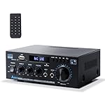 Stereo Receiver & Amplifier Home Audio Amp, AK45 Bluetooth Receiver for Home Stereo, 300Wx2, Bluetooth 5.0, 2 Channel, w/FM & Karaoke, w/USB/SD/RCA/MIC/FM in, w/Remote, for Garage Party Market