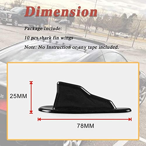 Alpha Racing 10pcs/Set Diffuser Shark Fin Kit Compatible with Spoiler Roof Wing Air Vortex Generator Black