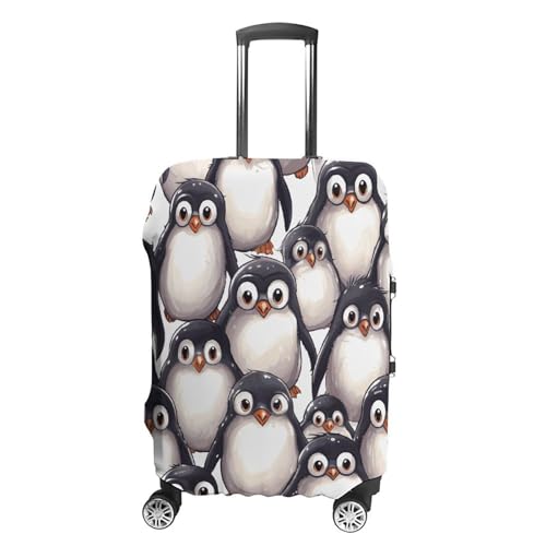 Suitcase Covers for Luggage Washable Luggage Cover Cute Baby Penguins Sketch Luggages Wheel Covers Elastic Travel Carry On Suitcase Cover Travel Luggages Protector Sleeve Fit 29-32 Inch L