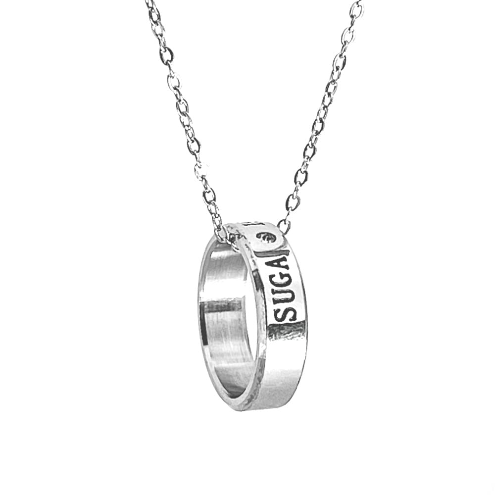 University Trendz Suga Bangtan BTS Silver Stainless Steel Ring Pendant Necklace for Men & Women (B0BKZVGZ1G) Amazon Price History, Amazon Price Tracker