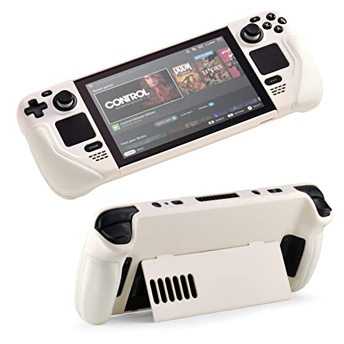 UYIYE Funda protectora para Steam Deck - Funda con función atril - Accesorio fiable en color blanco