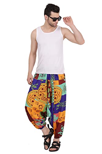 Image of Whitewhale Men's Cotton Solid Harem Pants Yoga Trousers Hippie Pant